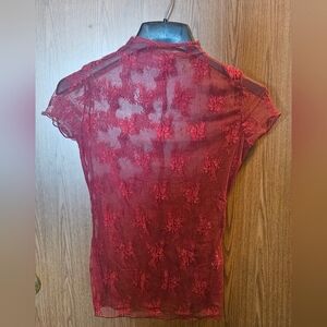 Elegant Lace Blouse in Rich Burgundy